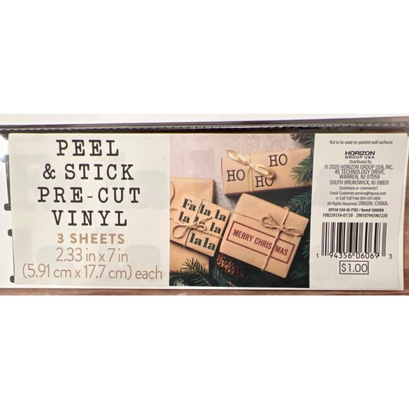 Peel & Stick Pre-Cut Vinyl 3 Sheets Christmas Holiday Decoration Labels - Picture 3 of 3